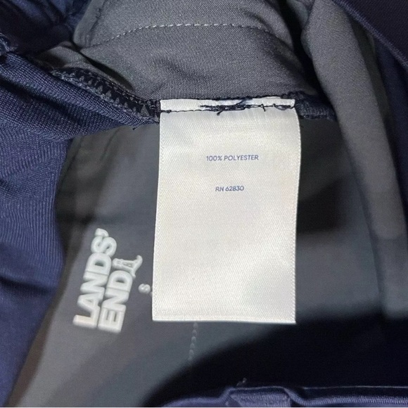 Lands’ End Blue Wide Leg Travel Pants Pockets Zip Women’s S 6–8 - Picture 11 of 16